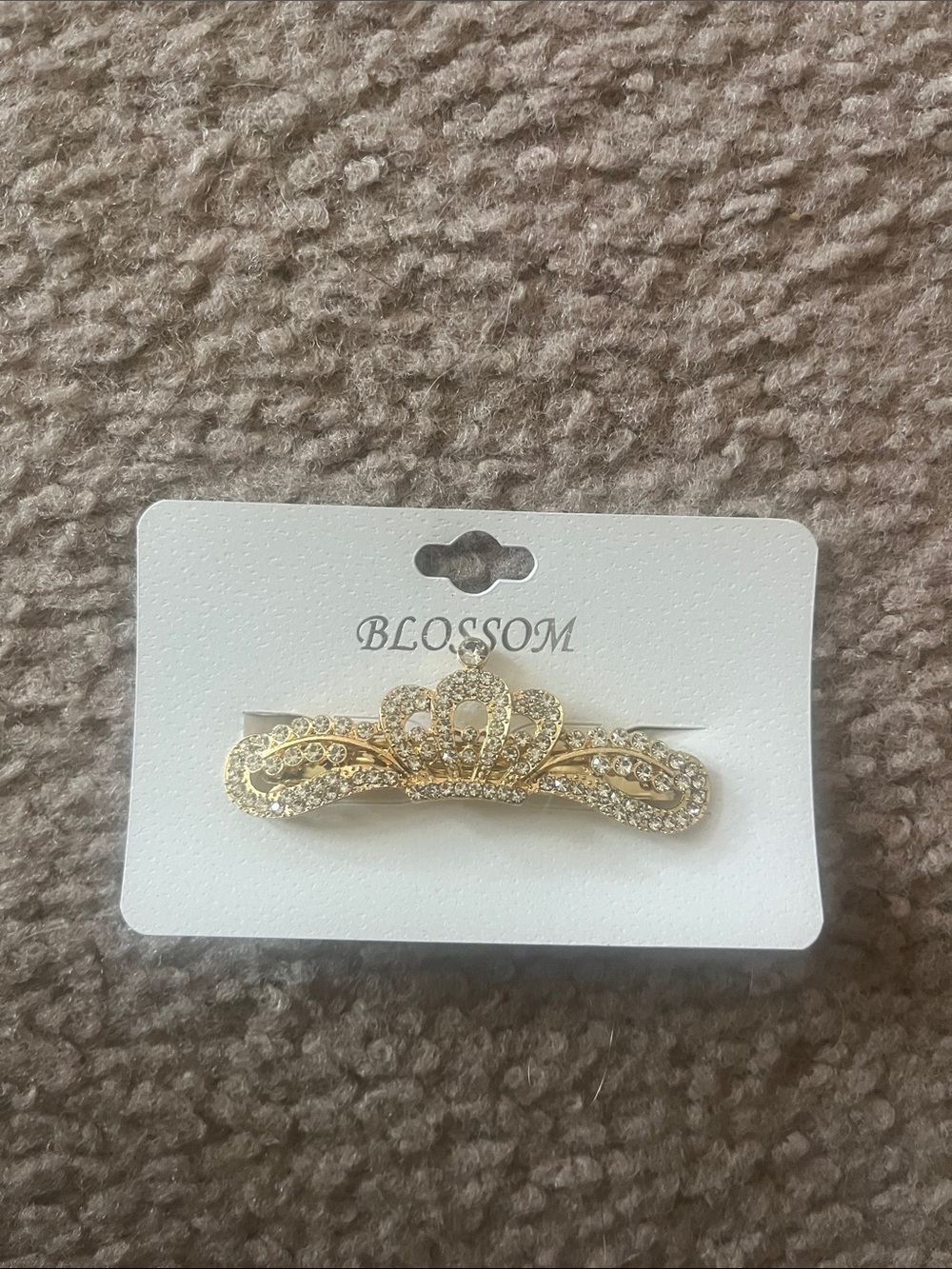 Gold Crystal Tiara Hair Clip